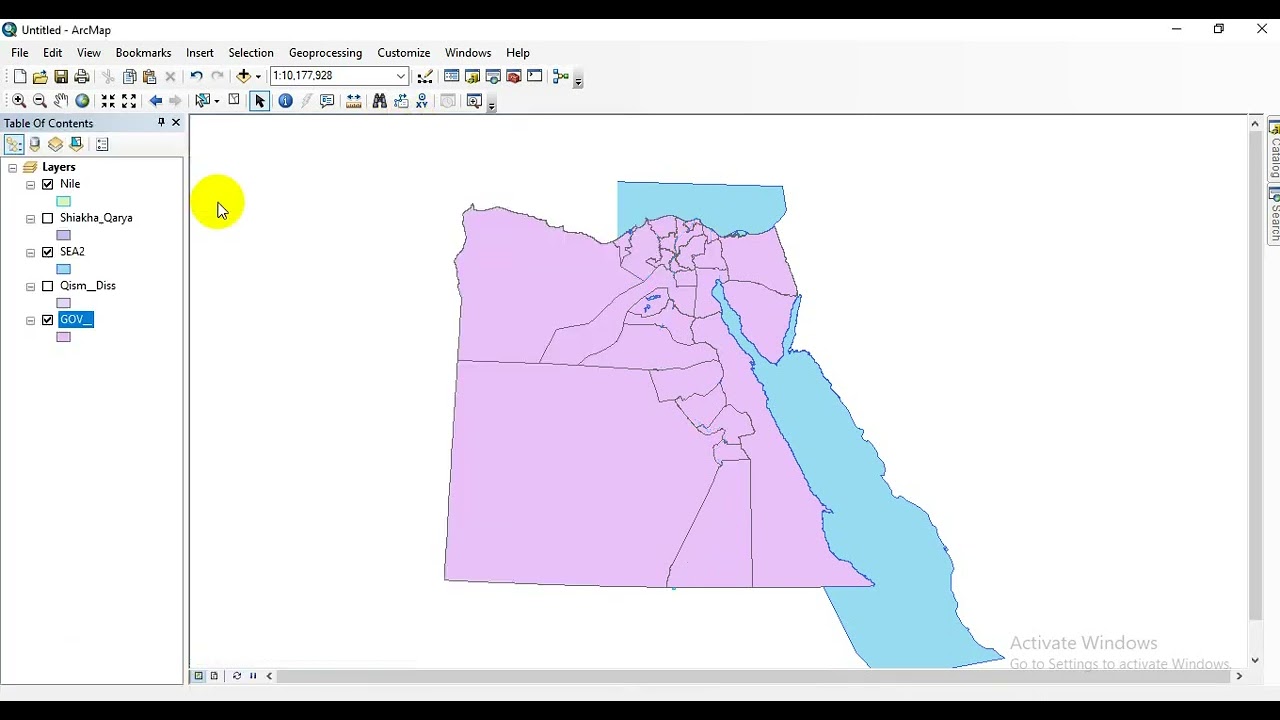 #فيديوهات_منوعة كيفية قص منطقة الدراسة من قاعدة البيانات علي برنامج Arc Map