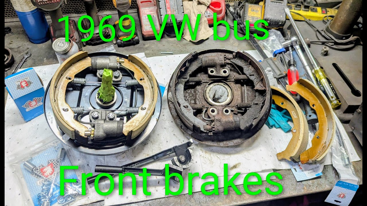 1969 VW bus gets all new front brakes !