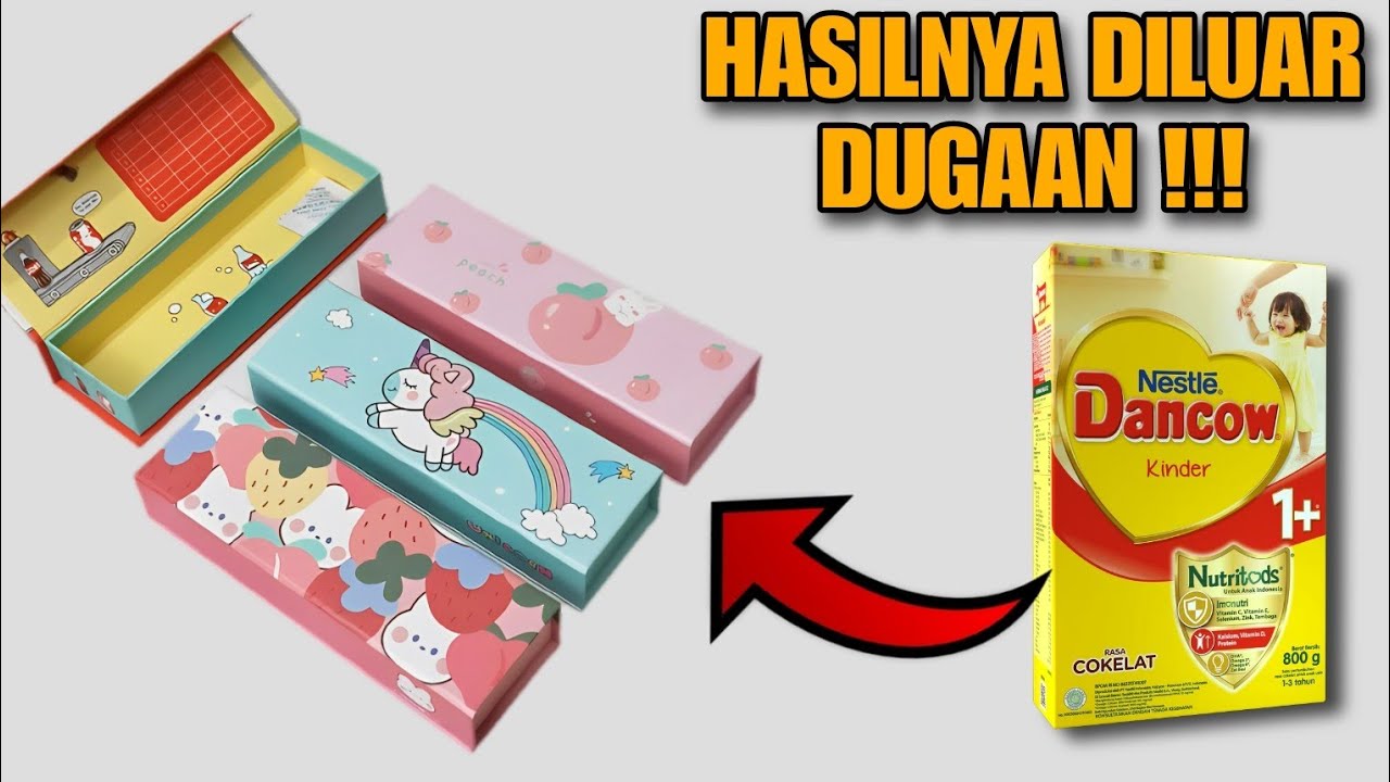 membuat kotak pensil dari kotak susu