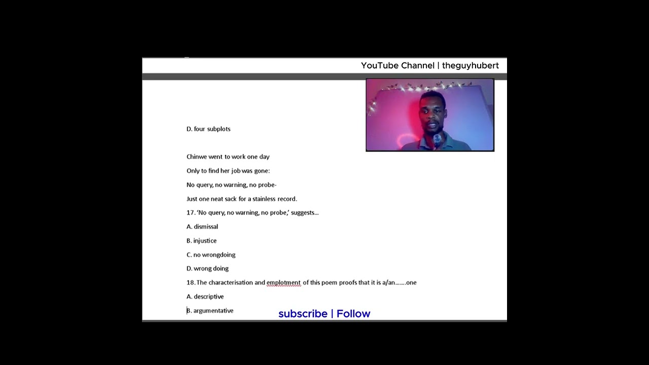 Questions and Answers on Niyi Osundare's Not My Business 