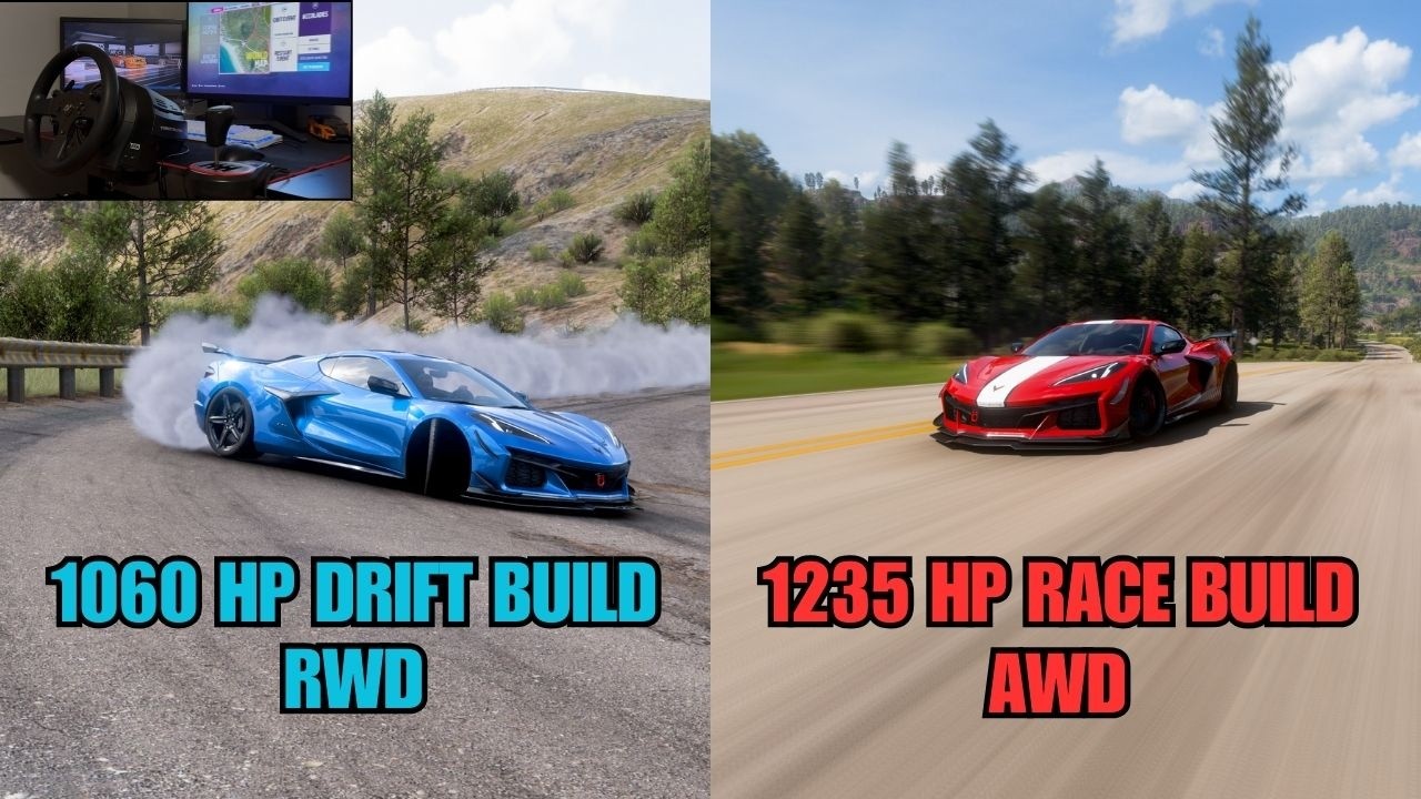 RACE VS DRIFT BUILD - Chevrolet Corvette Z06 2023 | Forza Horizon 5 |  Steering Wheel Gameplay