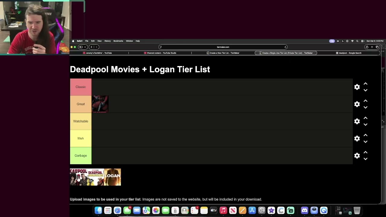 Deadpool Movies + Logan Tier List