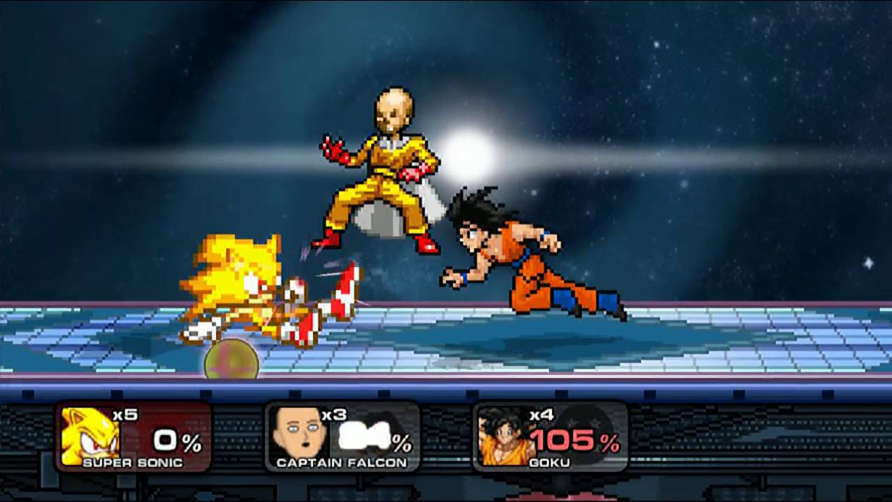 sonic vs goku vs saitama ssf2