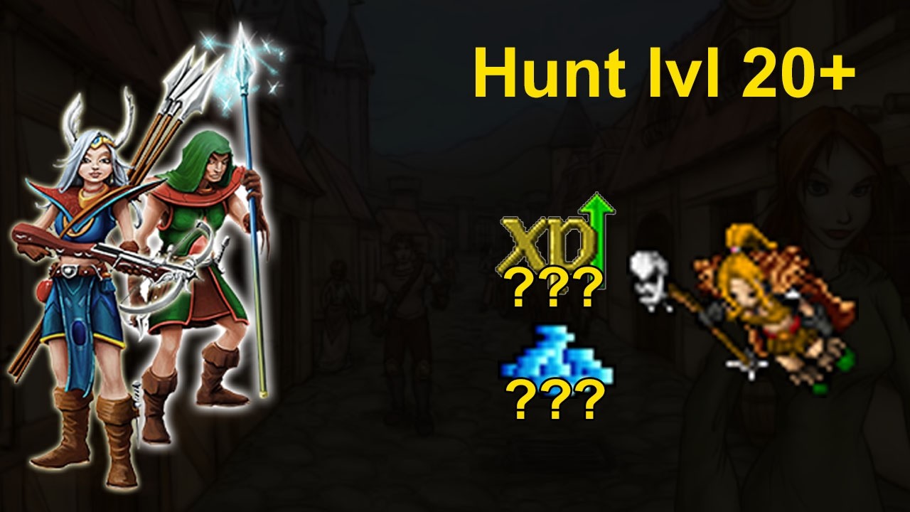 Tibia - Hunt para Royal Paladin Lvl 20+ nos Barbarian Camp | Até 180K de XP/H