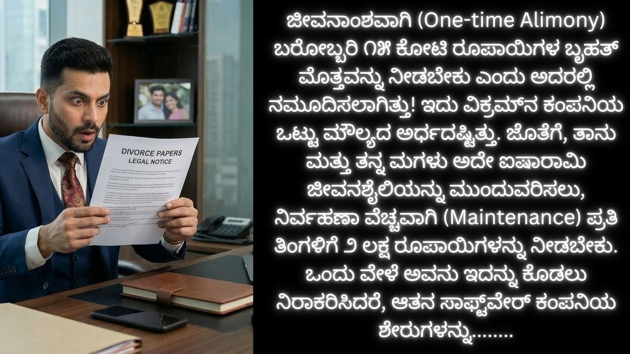 ಅವಳಿಗೆ ಅಲ್ಲಿ ಸಹಿ ಹಾಕಲು ಕಿಂಚಿತ್ತೂ ಮನಸ್ಸಿರಲಿಲ್ಲ. ಆದರೆ......... #familystory