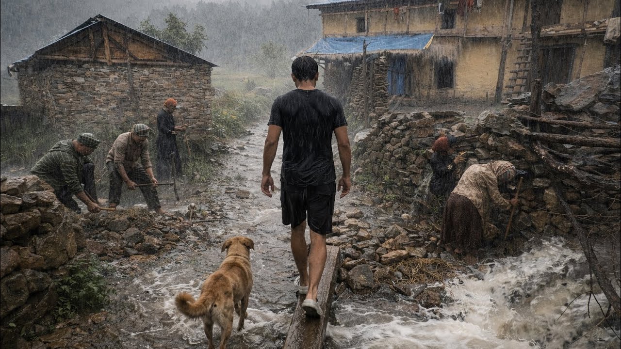 Villagelife in Rural Nepal | Heavy Rainfall in Himalayan Village | Daily Activities 