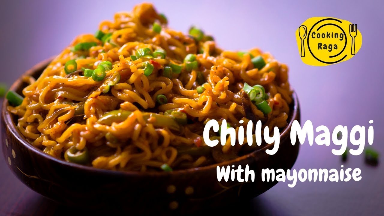Mumbai street food special Chilly  maggi with mayonnaise | How to make maggi | Instant  maggi