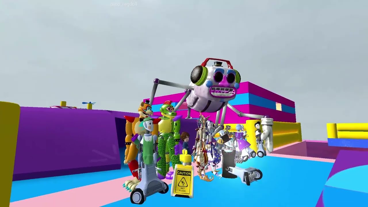 Glamrock freddy and friends where on fall guys (round 2,3,4 and final)