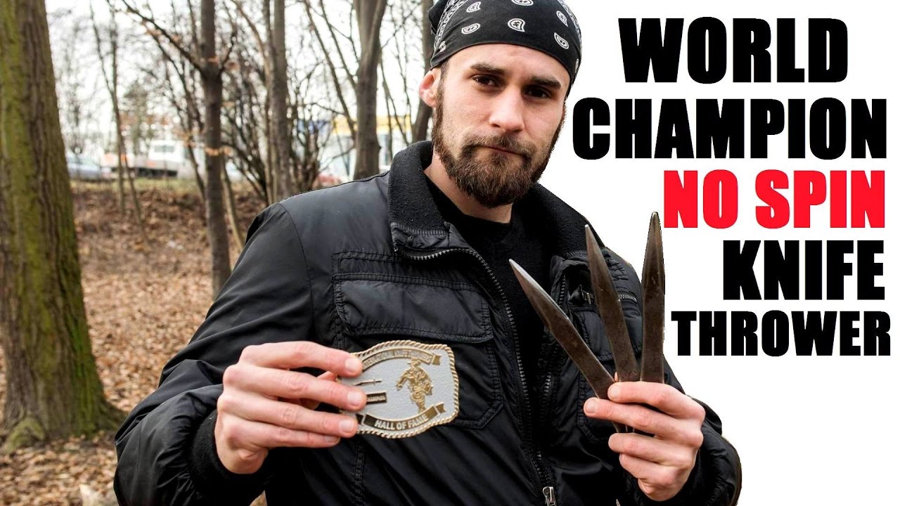 HOW World Champion Knife Thrower Practice NO SPIN Throwing?