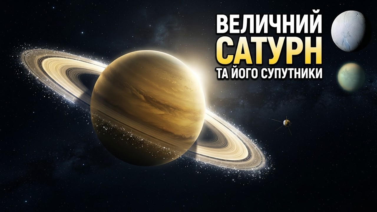Величний Сатурн та його дивовижні супутники!