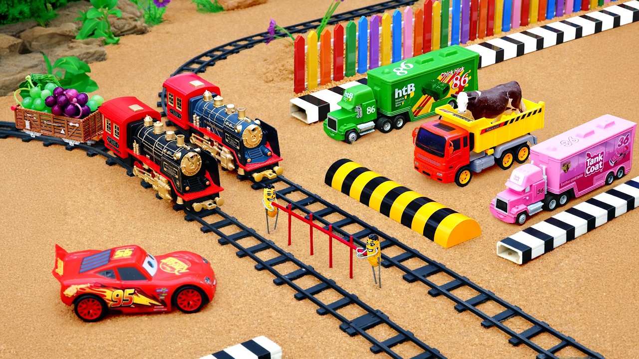 Train Crash - DIY Mini Tractor Science Project Making Tracks 2 Barriers
