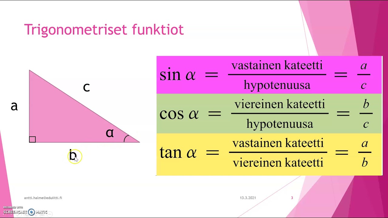 Kartio ja suorakulmainen kolmio