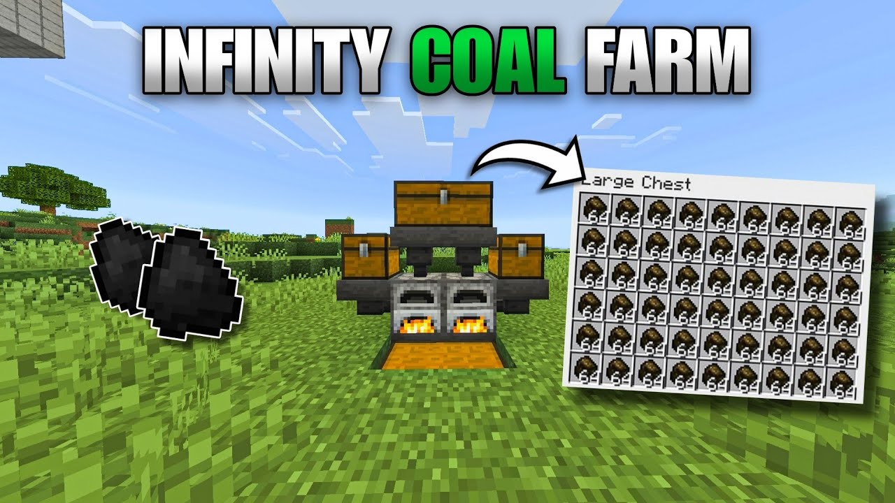 Infinite Coal Farm in Minecraft Bedrock 1.21 | AFK Survival