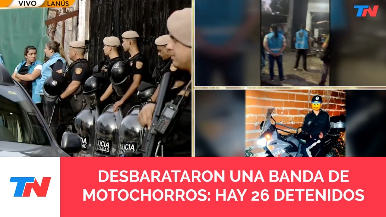 Detuvieron a 26 ladrones que integrarían una banda de motochorros que operaba en la ciudad y en PBA