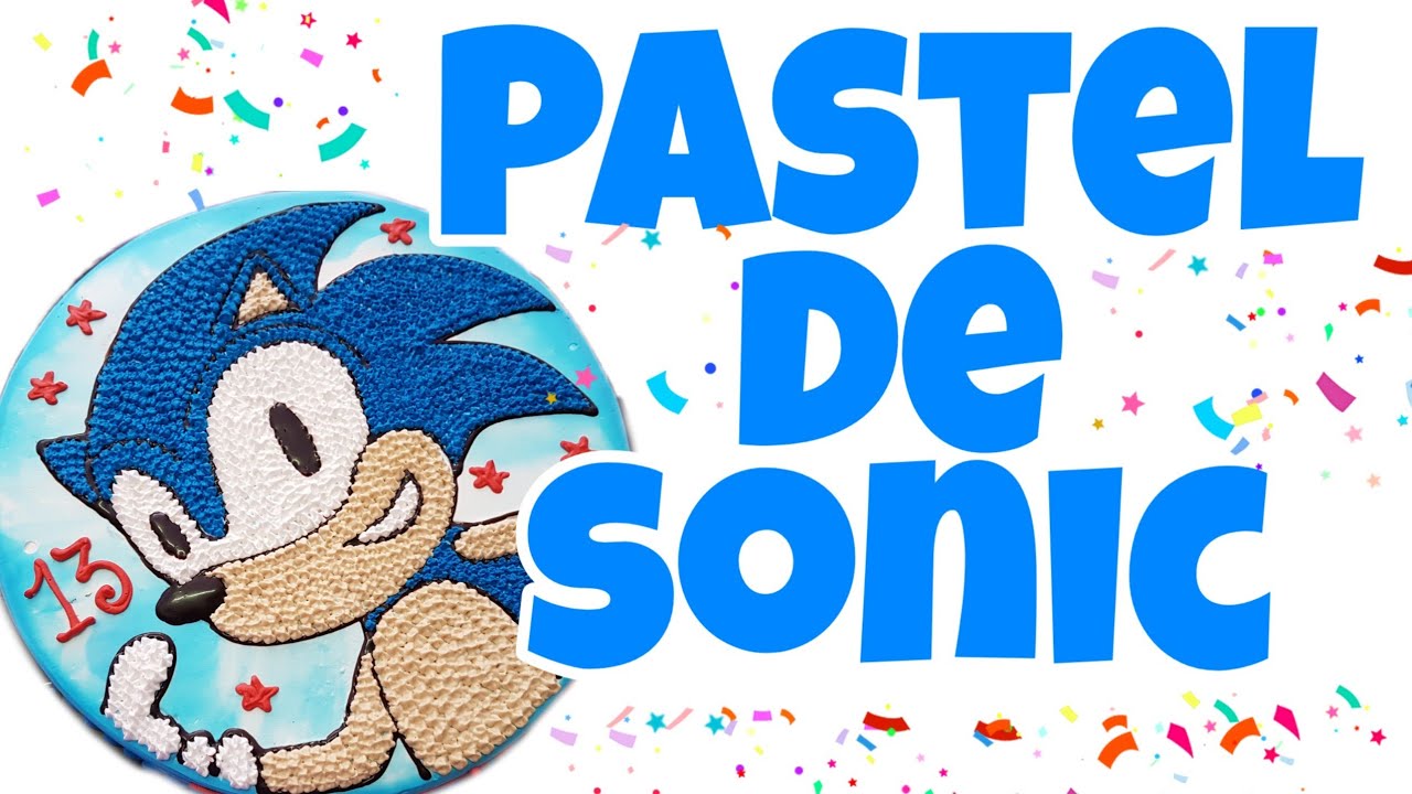 Pastel de Sonic-La técnica más sencilla para pintar dibujos en pasteles- Técnica de dibujo antigua.