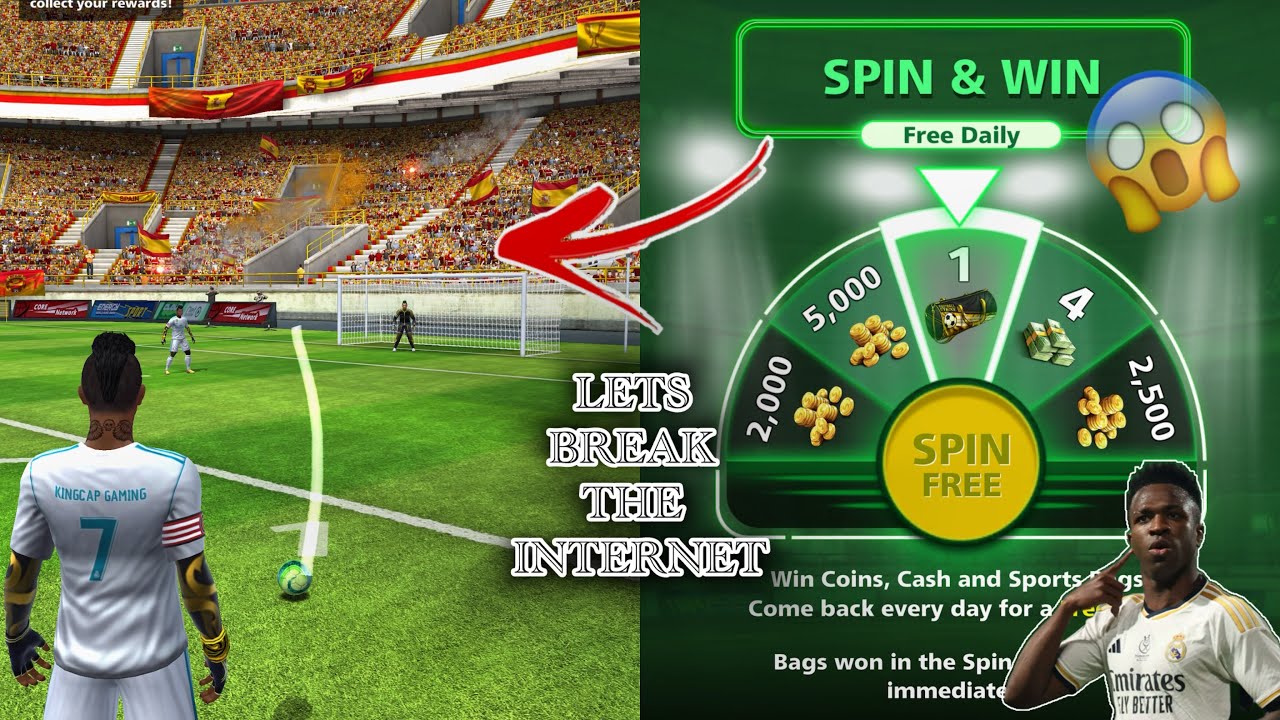 FOOTBALL STRIKE LETS BREAK THE INTERNET TRICKS AND GOALS + AMAZING SPIN GAMEPLAY/#kingcapgaming