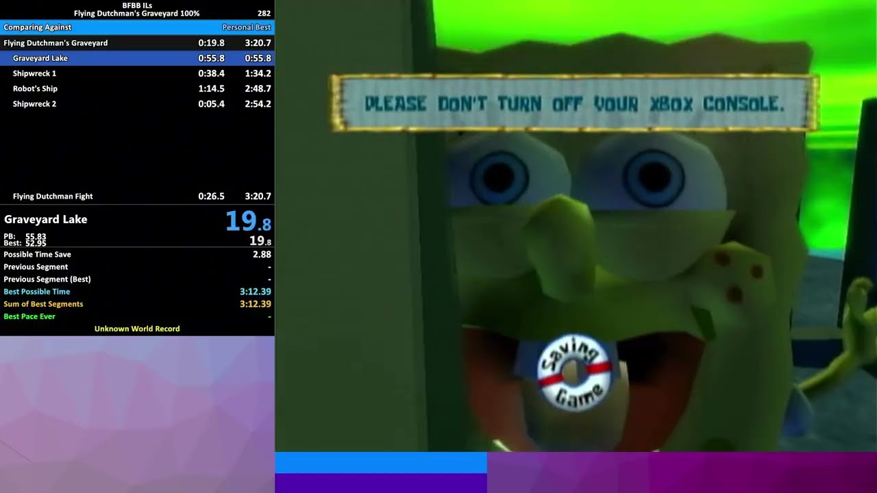 (3:18.283) (World Record) Flying Dutchman's Graveyard 100% IL Speedrun | Battle for Bikini Bottom