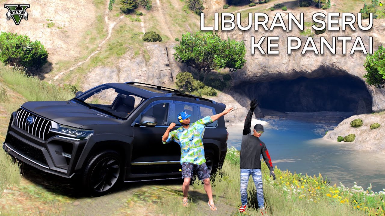 BAMBANG LIBURAN KE PANTAI SERU! ADA GOA MISTERIUS DI GTA 5 INDONESIA