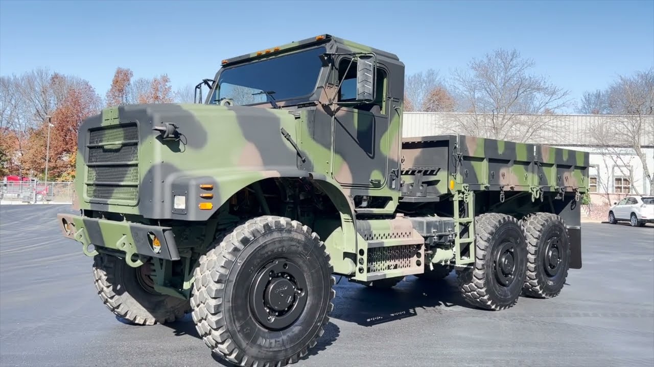 FOR SALE: 2001 Oshkosh MK23A1 MTVR 7 Ton 6x6 Cargo Truck With A/C