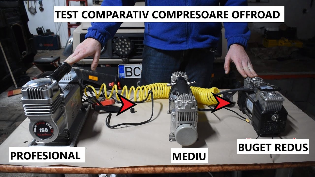 Test comparativ -  3 modele de COMPRESOARE OFFRROAD la 12v - de buget - mediu - profesional