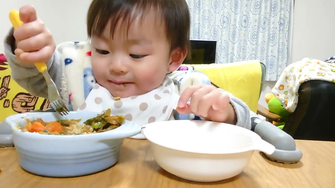 🍒Infant food  curry rice 🍛, omelet 🐣🍒【幼児食：カレーライス🍛、卵焼き🐣】