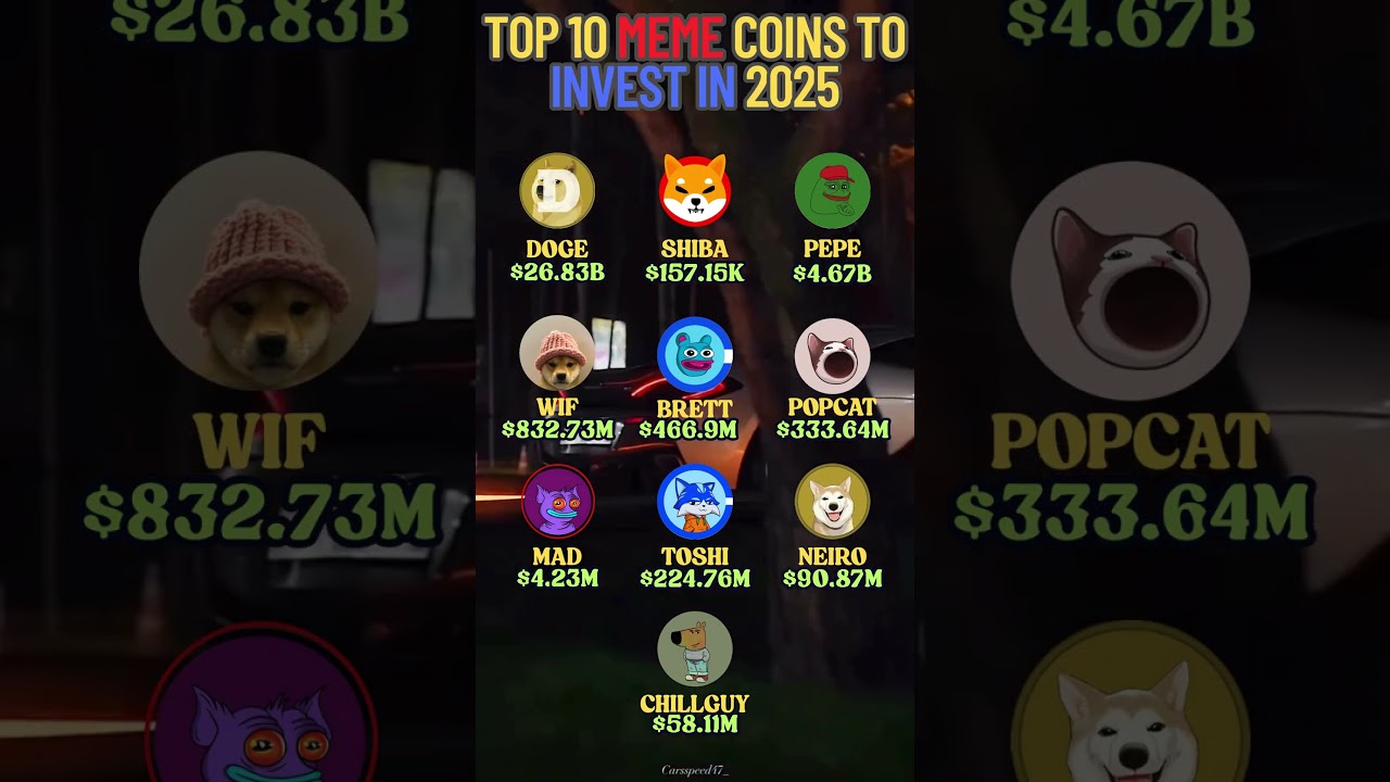 Top 10 meme coins to invest in 2025#millionaire #making #crypto