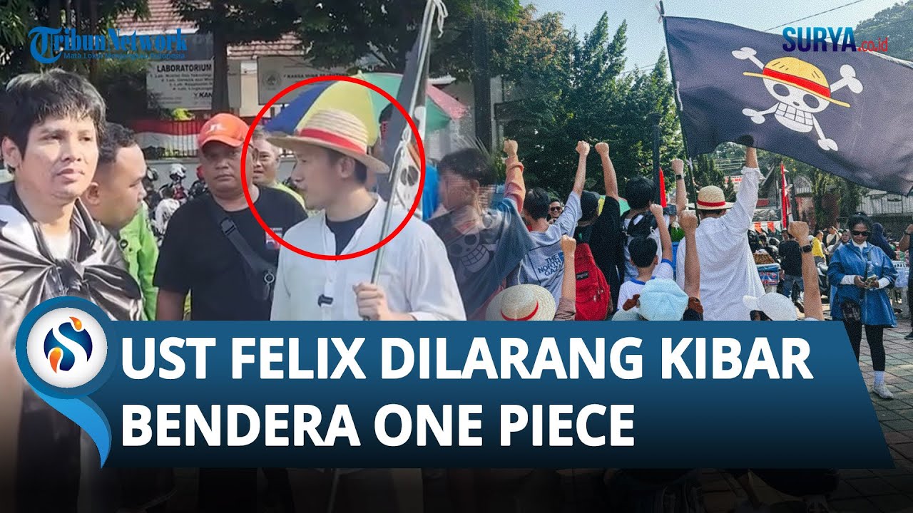WADUH! Ustaz Felix Dilarang Petugas saat Kibarkan Bendera One Piece di Taman: Saya Heran...
