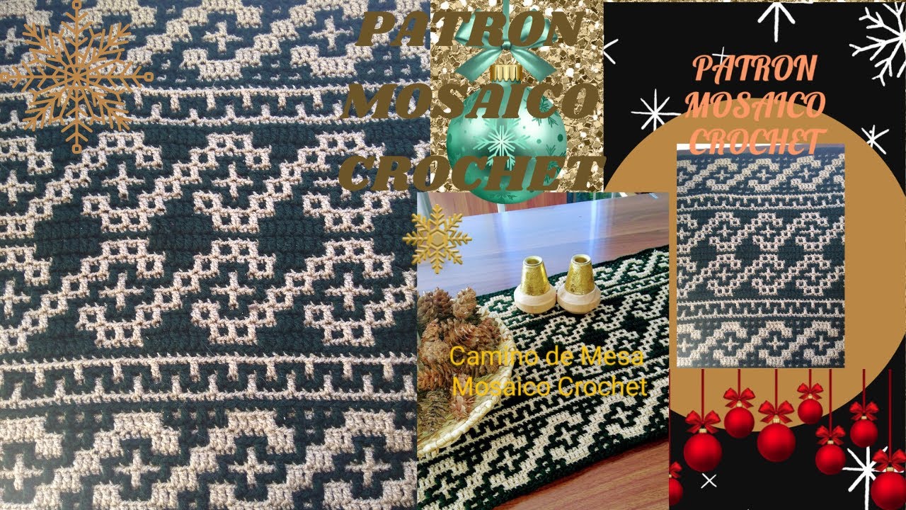 Patron mosaico crochet paso a paso