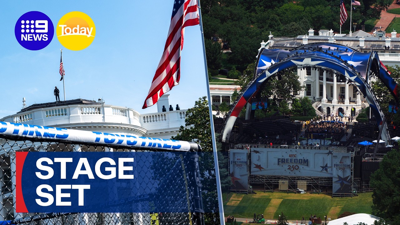 Stage set for UFC 'Claw' at White House | 9 News Australia
