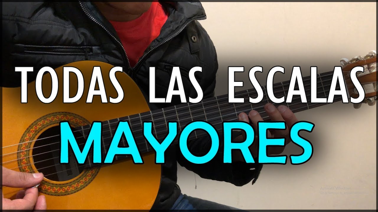 Todas las escalas mayores en guitarra