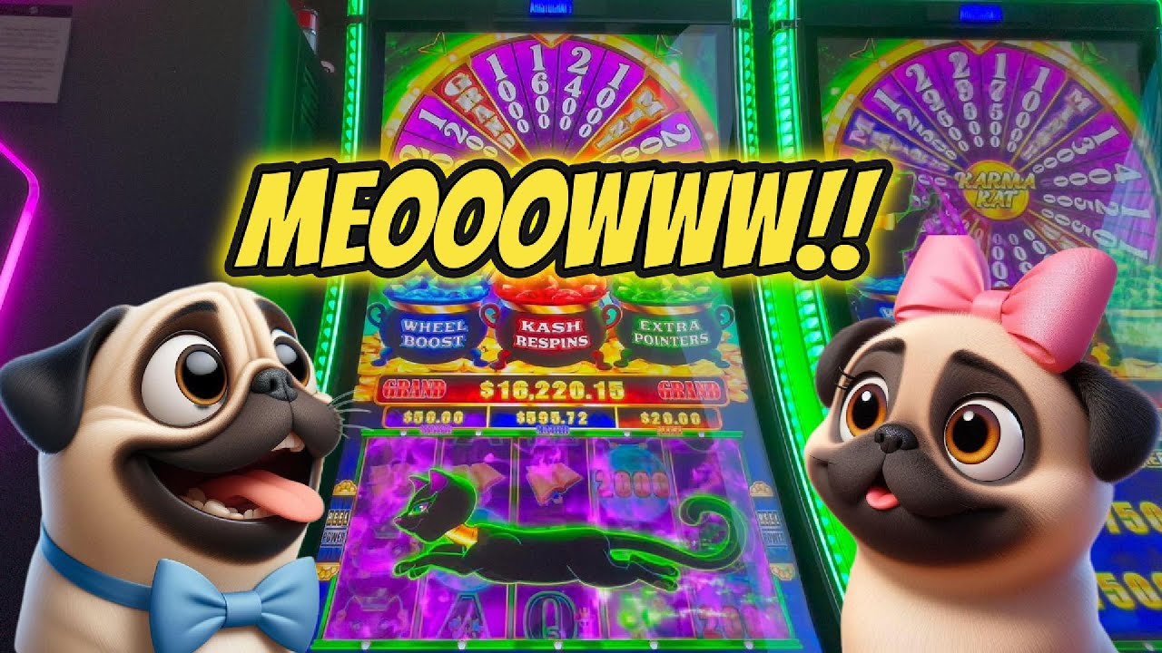 The Kitty Gave Us Lots of BONUSES! Karma Kat Slot Machine Slot Machine | Gambling Pugs