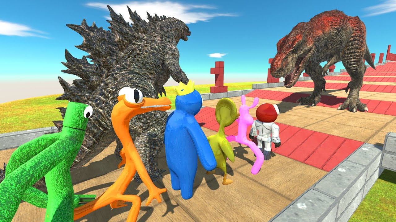 Carnivores Dinosaurs Climb Challenge | Godzilla 2021 VS Rainbow Friends