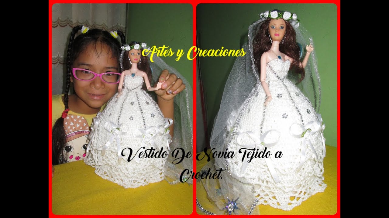 Vestido De Novia Para Muñequita a Crochet.
