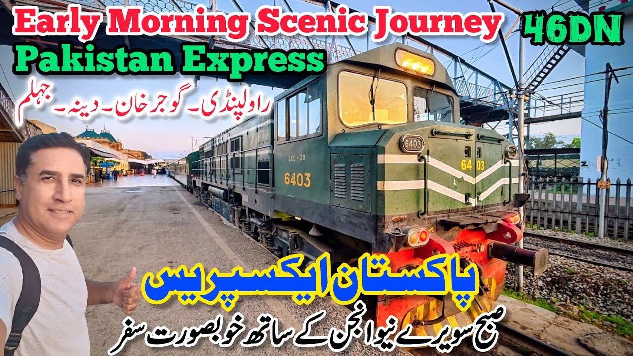 Early Morning Scenic Journey of Pakistan Express 46DN #trainjourney 