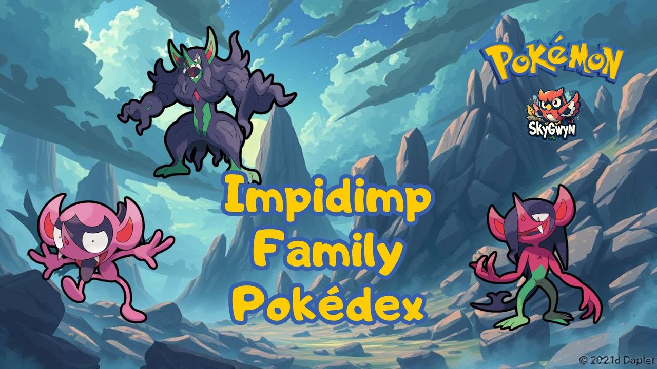 👿 Impidimp rodinka – Pokédex 📖 a pôvod dizajnu démoníka z Galaru! 🦉