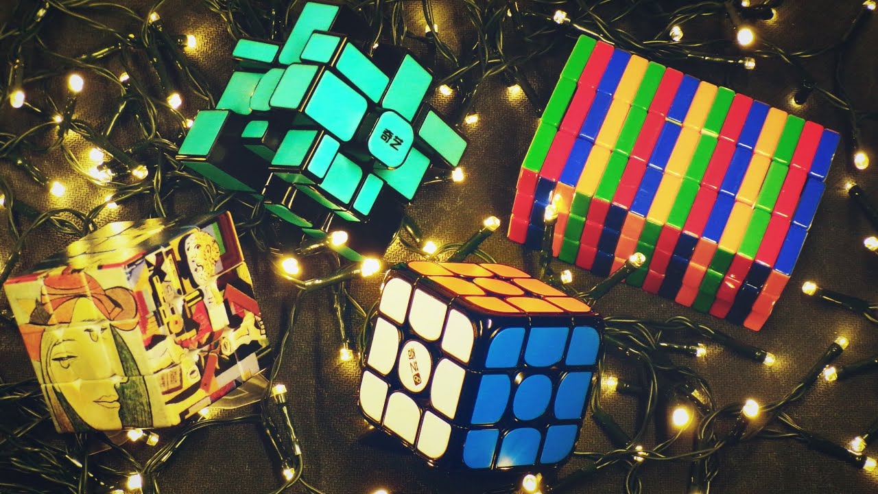 Новогодняя распаковка (№13): Witeden 3×3×15, Qiyi Smart cube art, Zcube Picasso 3×3, Qiyi mirror 3×3