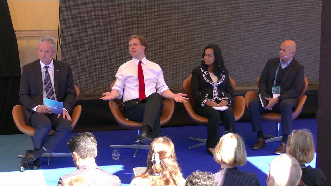 Norfund Conference 2025 - Åsmund Grøver Aukrust,  Runa Alam and Reyburn Hendricks