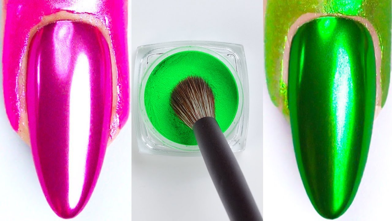 💅 Neon Chrome Nail Art Compilation | Satisfying Mirror Powder Designs & ASMR 2025