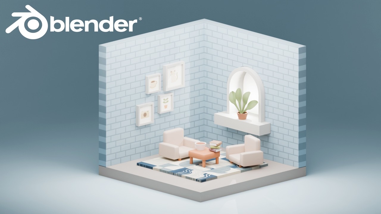 【Blender入門】初心者でも作れる!ミニチュアカフェルームの作り方を解説【モデリングチュートリアル】