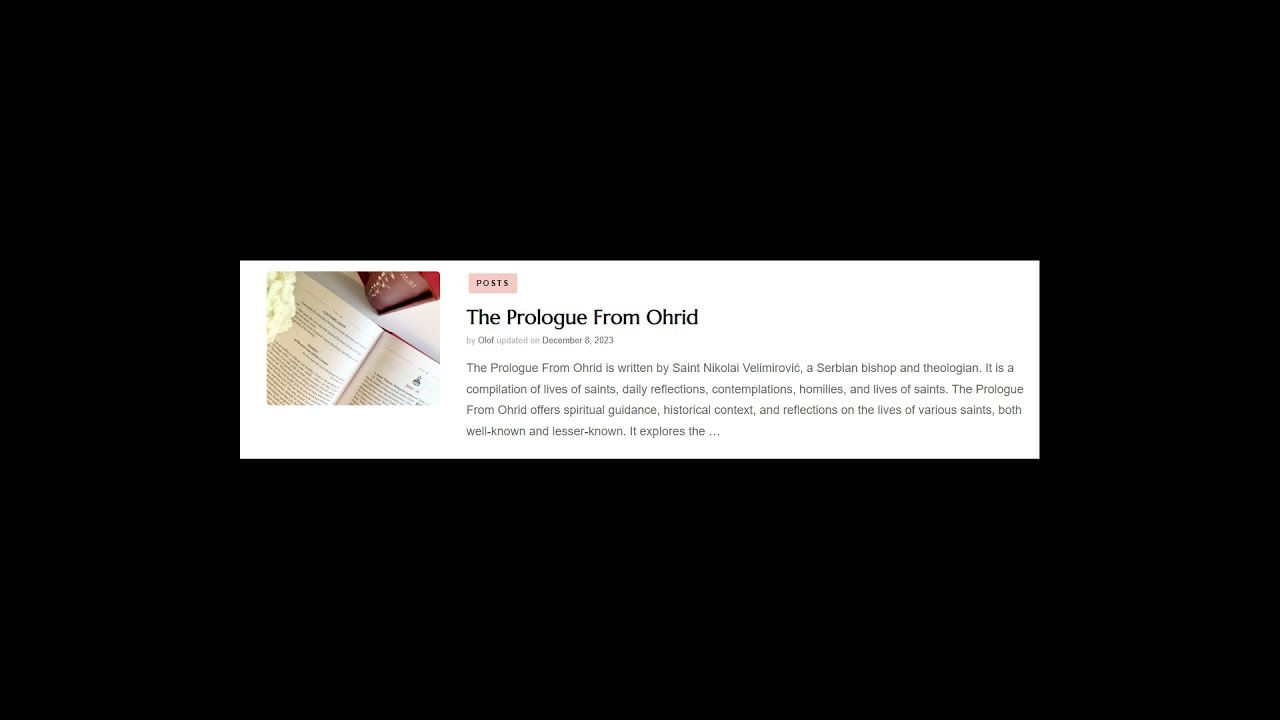 The Prologue From Ohrid November 1