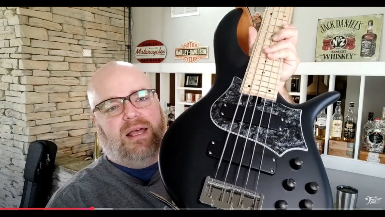 F Bass BN5 in Matte Black Body, Maple Neck