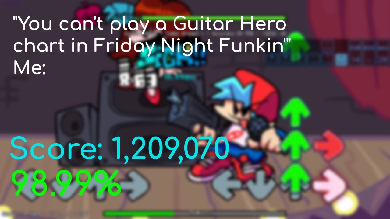 1.2 million score on Through the Fire and Flames in Friday Night Funkin' (98.99%)