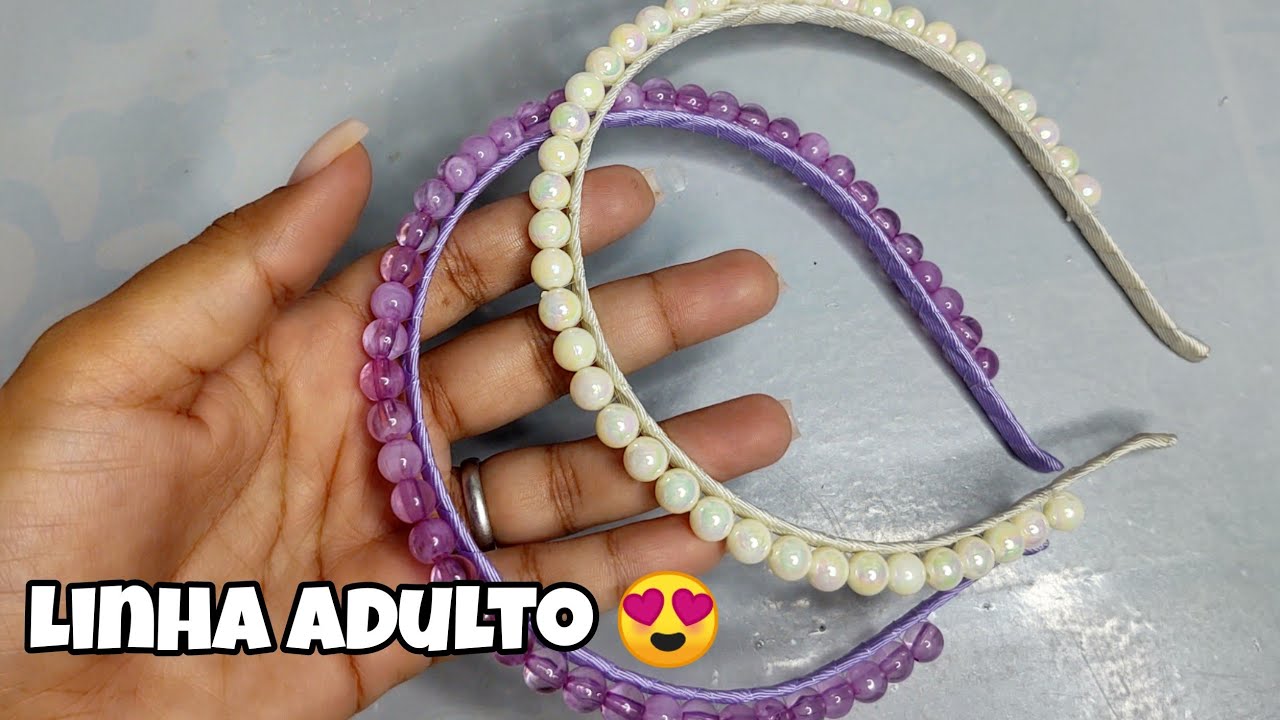 Tiara de pérolas linha adulto