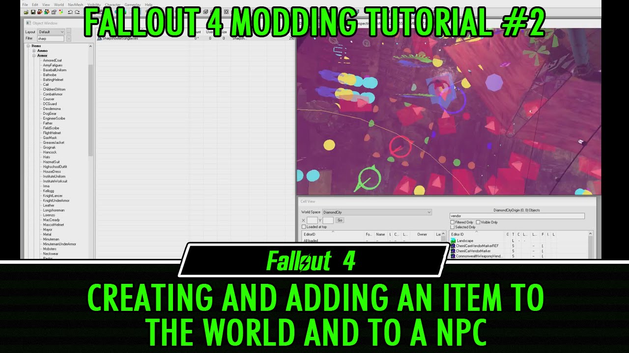 Fallout 4 Modding Tutorial #2 - Creating an Item and adding it to the World and a NPC