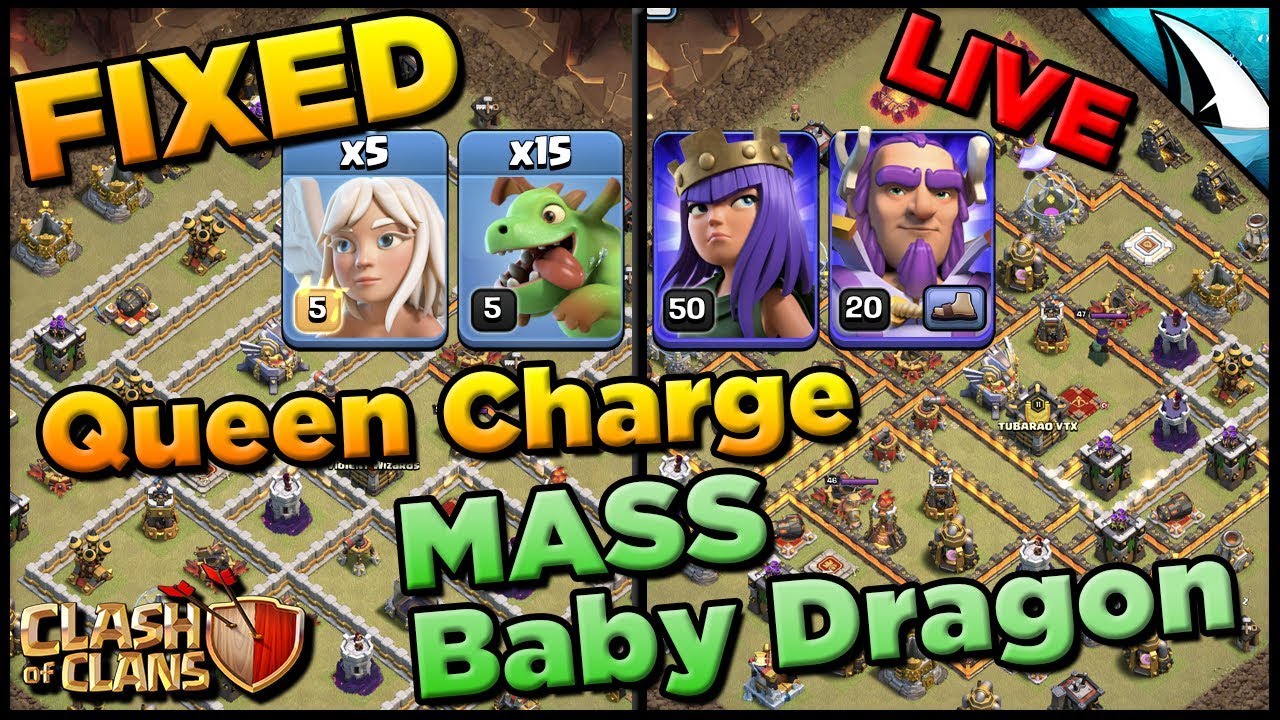 *Queen Charge Mass Baby Dragon* Th 11 Attack Strategy | Clash of Clans