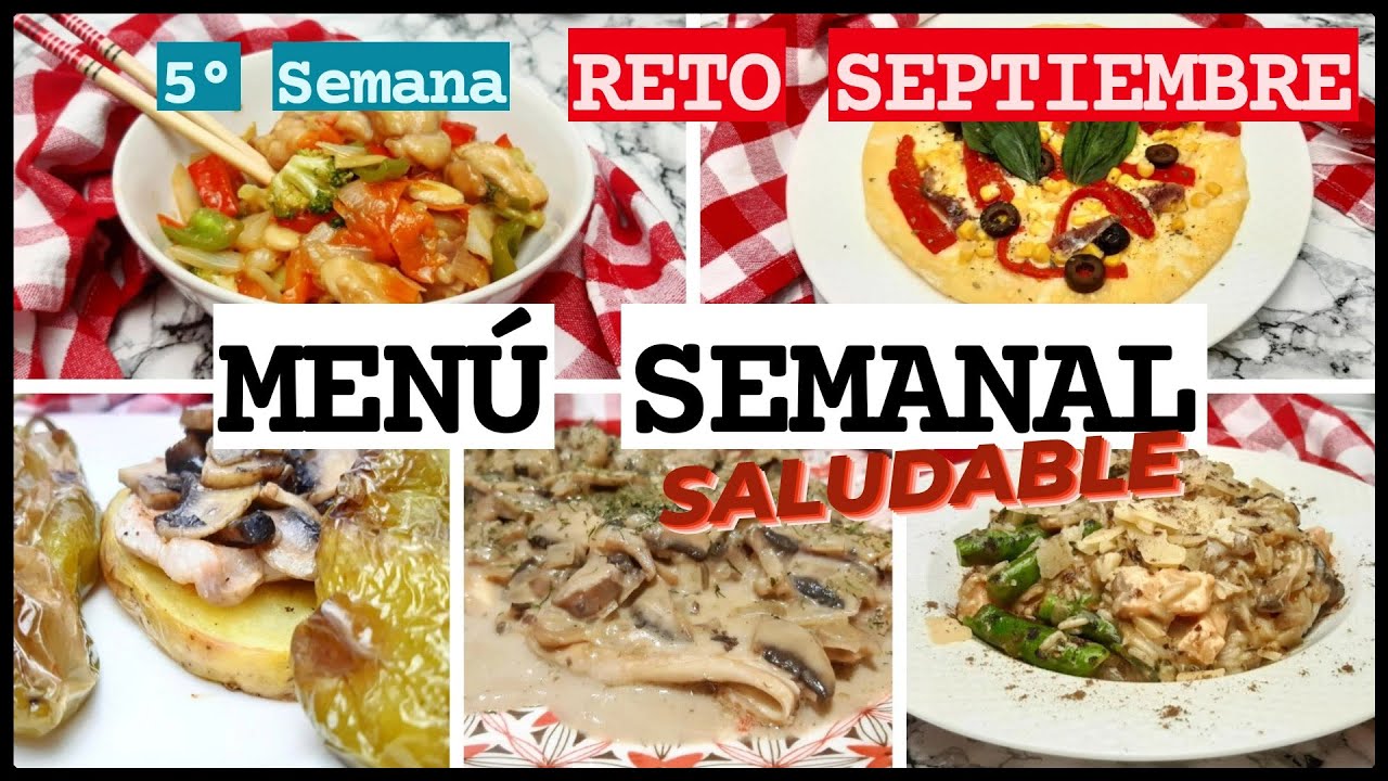 🥗5º MENÚ SEMANAL del Reto. SEPTIEMBRE, 30 DÍAS COMIENDO SALUDABLE. ADIOS A LAS DIETAS‼️