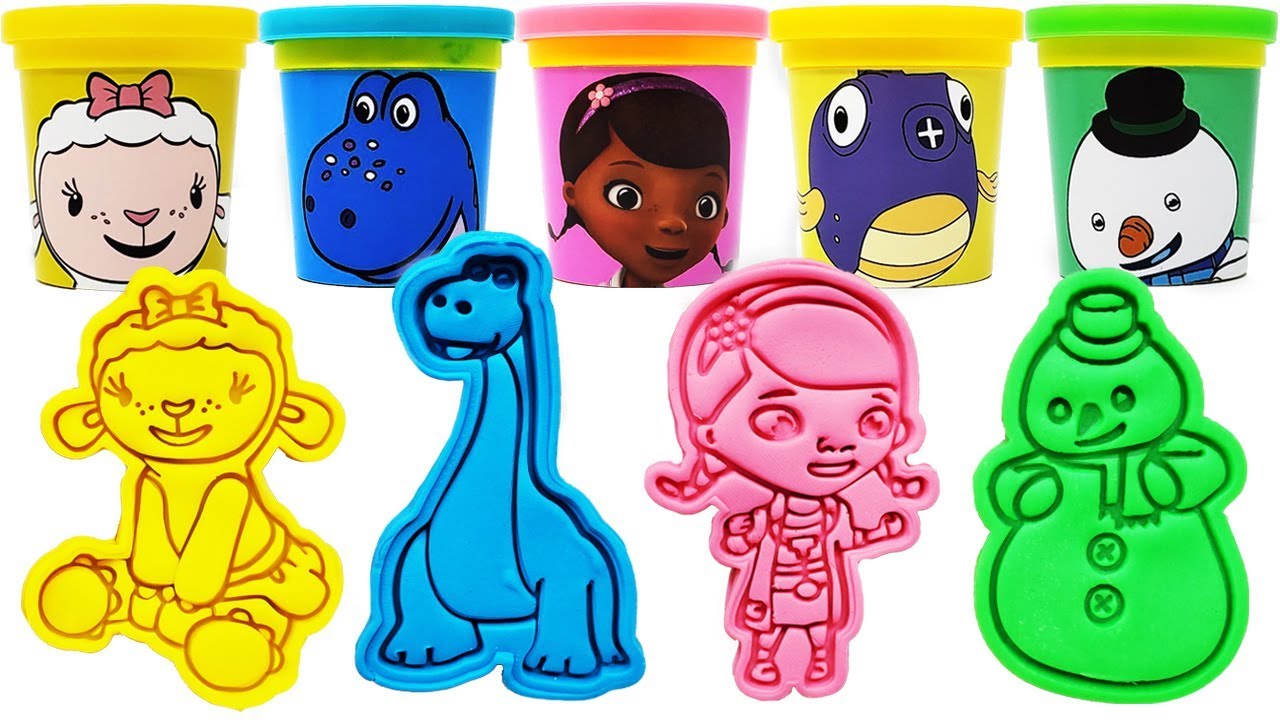 Doc McStuffins Play-Doh Molds & Figure Toys, including Lambie, Squeakers, Dinosaur, and Chilly