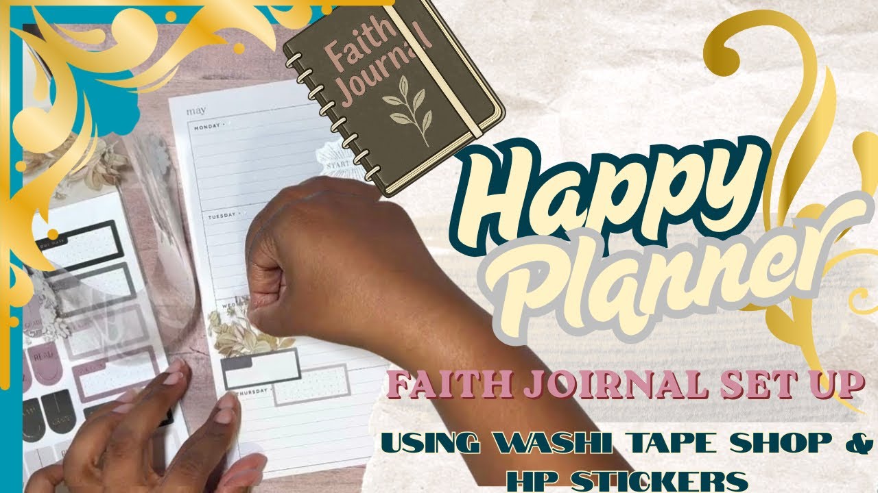 Plan with me Using outdated horizontal HP for faith journaling Using Washi Tape Shop