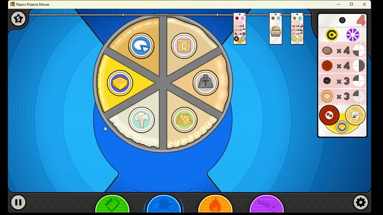 Papa's Pizzeria Deluxe: All Standard Crusts Unlocked