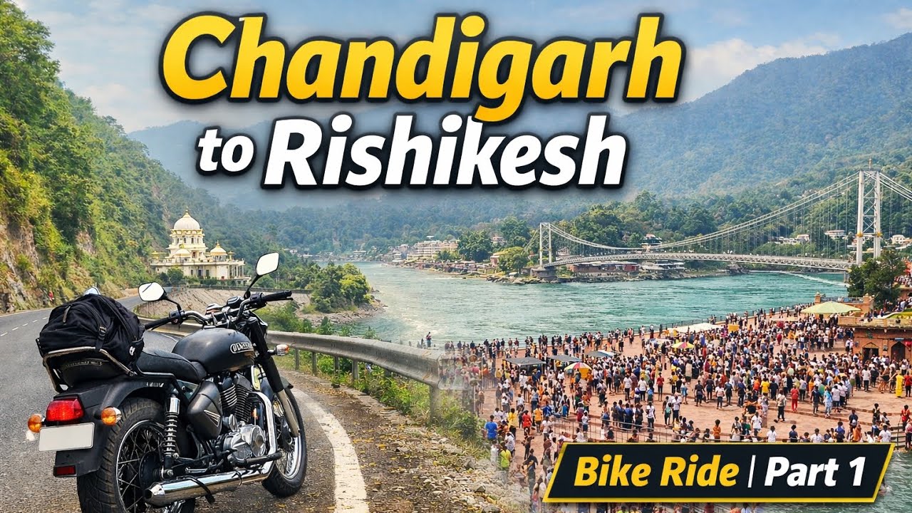 Chandigarh to Rishikesh Bike Ride | Scenic Roads, Views & Triveni Ghat Crowd | Travel Vlog Part 1